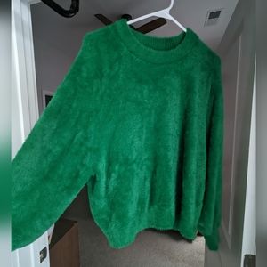 Aerie Flurry Crew Sweater - Green Size Medium